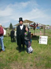 me and the re-enactor of abraham lincoln (John R.[Jack] Baylis) at the civil war re-enactment 5/16/09. I lost a total of 15 pounds