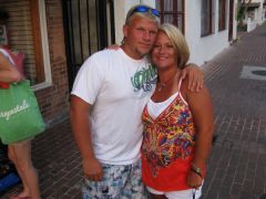 my oldest son 'Chris' and myself.I am down 70 lbs .