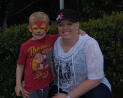 My precious kiddo and I. There is no hiding behind him!