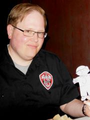Scott, Etta's hubby turned 40 in March, but was trying to get out of a dinner!  LOL