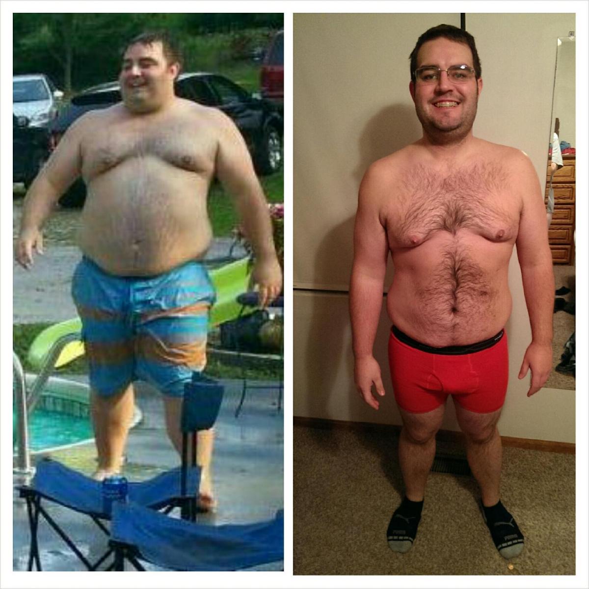 Hubby 100+ Lost Before and After Pic