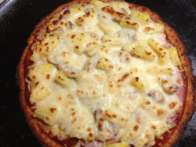 Cauliflower Crust Hawaiian Pizza From Recipegirl.com