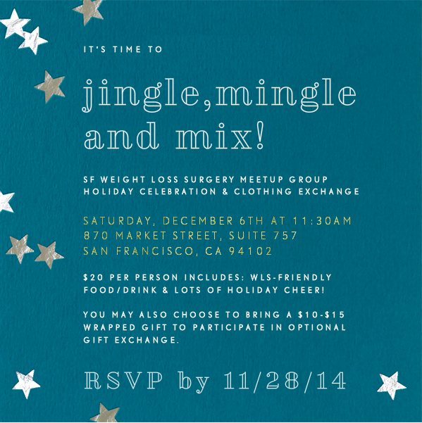 SF/Bay Area:  WLS Holiday Celebration & Clothing Exchange! (12/6/14)