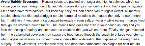 NO Carbonated beverages- FOREVER!